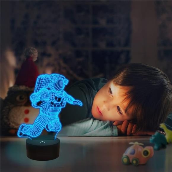 Spaceman 3DNight Light,Astronaut Rocket Optical Illusion Lamp Home Decor Bedroom - Picture 2 of 6